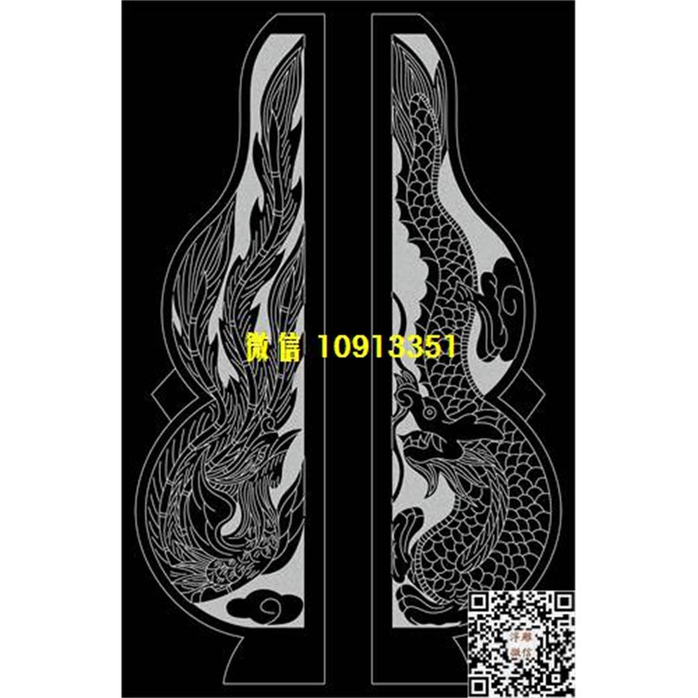 精雕图29龙凤墓碑板精雕图线雕图线条图单线铣底图_电脑雕刻plt文泰矢量图精雕图浮雕图